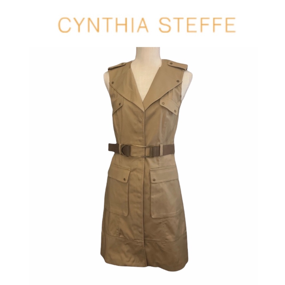 Cynthia Steffe Beige Belted Mini Dress